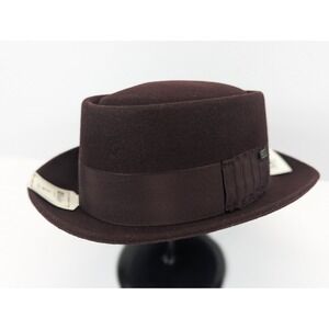 Bailey of Hollywood Brown Wool Felt Pork Pie Jazz Hat Mens Large Made in USA
